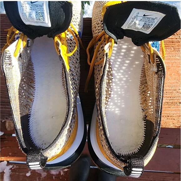 Nike Air Max Flyknit Racer Men's‎ FD2764-700 Elemetal Gold Sneakers Shoe Size 10 - Picture 12 of 17